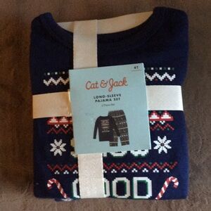 Cat & Jack Navy Long-Sleeve Pajama Set